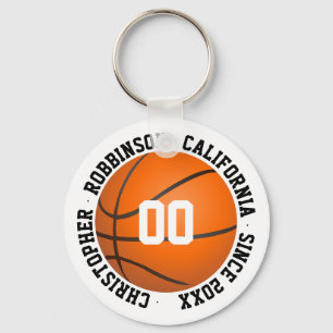 Persoonlijke Basketbalspeler Naam Sleutelhanger