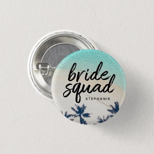 Persoonlijke Beach Bride Squad Button (Voorkant /achterkant)