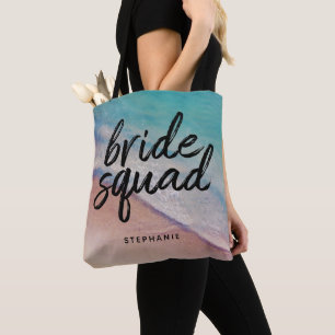 Persoonlijke Beach Bride Squad Canvas tas
