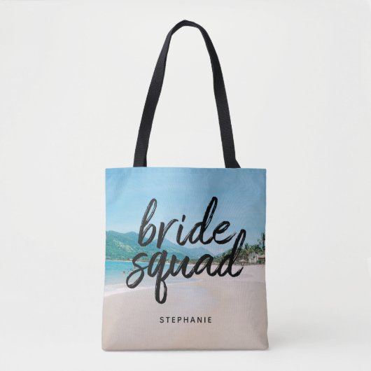 Persoonlijke Beach Bride Squad Canvas tas (Voorkant)