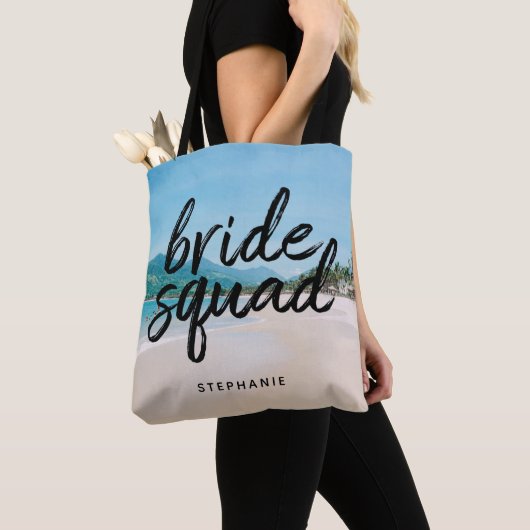 Persoonlijke Beach Bride Squad Canvas tas (Dichtbij)