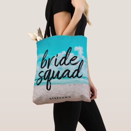 Persoonlijke Beach Bride Squad Canvas tas (Dichtbij)