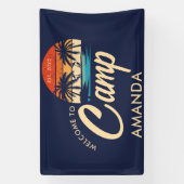 Persoonlijke Beach Camp Bachelorette-feest aangepa Spandoek (Verticaal)