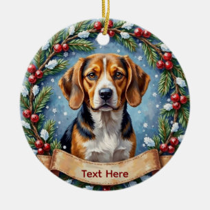 Persoonlijke Beagle Kerstmis Keramisch Ornament