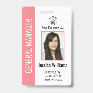 Persoonlijke bedrijf medewerker roze ID Badge