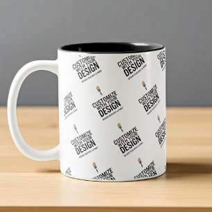 Persoonlijke Bedrijfsmerk Minimalistische Aangepas Tweekleurige Koffiemok