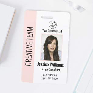 Persoonlijke bedrijfspas met roze tint badge