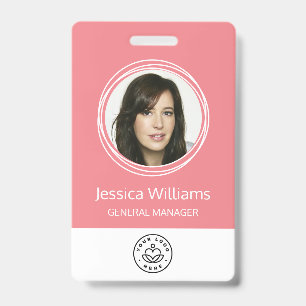Persoonlijke bedrijfspasje roze voor werknemers badge