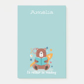 Persoonlijke beer met boek post-it® notes (Voorkant)