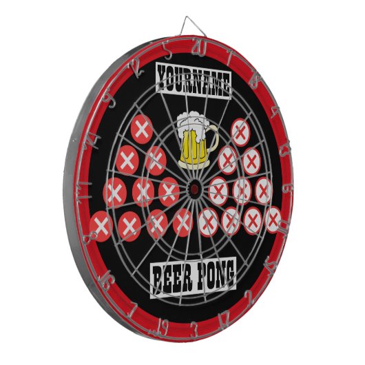 Persoonlijke Beer Pong Dartbord (Voorkant Links)
