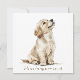 Persoonlijke Beige Goudkleurige Retriever Baby Feestdagenkaart