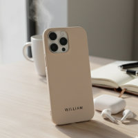 Persoonlijke Beige iPhone Hoes met Eigen Tekst