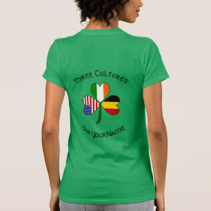 Persoonlijke België Ierland VS Shamrock Dames T-shirt