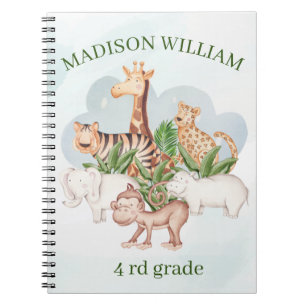 Persoonlijke benaming 4Rd Grade wild Animal Notiti Notitieboek