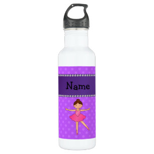 Persoonlijke benaming ballerina paarse polka dots waterfles 