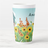 Persoonlijke benaming / Bloedhuisdier en Bloemtuin Latte Mok (Voorkant)