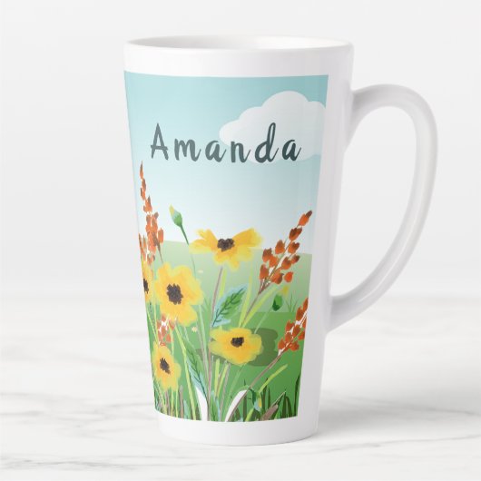 Persoonlijke benaming / Bloedhuisdier en Bloemtuin Latte Mok (Rechts)