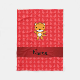 Persoonlijke benaming fox red kerstbomen fleece deken