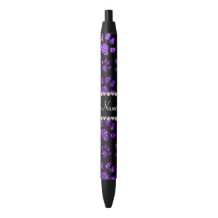 Persoonlijke benaming indigo paarse glitter cat pa zwarte inkt pen