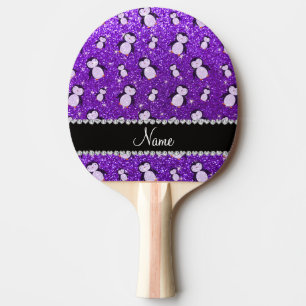 Persoonlijke benaming indigo paarse glitter pingui tafeltennisbatje