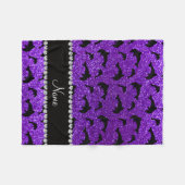 Persoonlijke benaming indigo paarse glitterdolfijn fleece deken (Voorkant (Horizontaal))