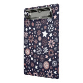 Persoonlijke benaming kerstmis roze goudsneeuw mini klembord (Angled2)