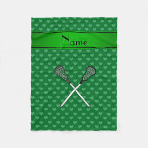 Persoonlijke benaming lacrosse sticks groene harte fleece deken