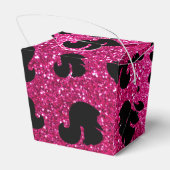 Persoonlijke benaming neon hot roze glitter squirr bedankdoosjes (Achterkant)