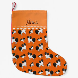 Persoonlijke benaming oranje Papillon-honden Kleine Kerstsok