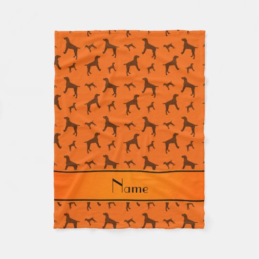 Persoonlijke benaming oranje Vizsla honden Fleece Deken (Voorkant)