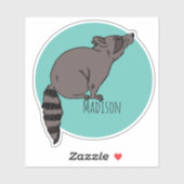 Persoonlijke benaming Raccoon Vinyl Sticker (Vel)