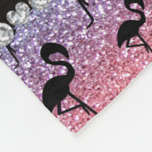 Persoonlijke benaming regenbooglitter flamingos fleece deken (Hoek)