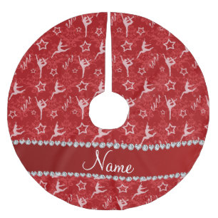 Persoonlijke benaming rode damask gymnastiek kerstboom rok