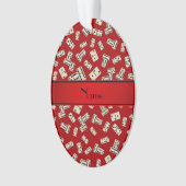 Persoonlijke benaming rode dominos ornament (voorkant)