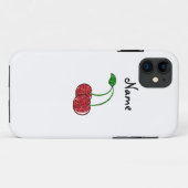 Persoonlijke benaming rode glitter cherry Case-Mate iPhone case (Achterkant (horizontaal))