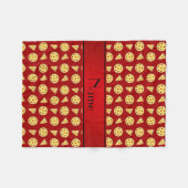 Persoonlijke benaming rode pizzas fleece deken (Voorkant (Horizontaal))