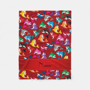 Persoonlijke benaming rode regenboogkillerwalvisse fleece deken