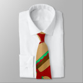 Persoonlijke benaming rood hamburgerpatroon stropdas (Gebonden)