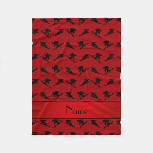 Persoonlijke benaming rood skipatroon fleece deken (Voorkant)