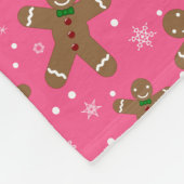 Persoonlijke benaming roze snowflakes fleece deken (Hoek)