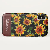 Persoonlijke benaming Rustic Sunflower Wood Case-Mate iPhone Case (Achterkant (horizontaal))