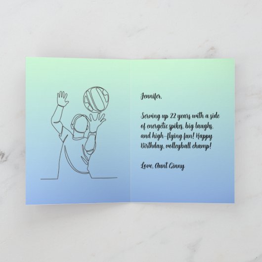 Persoonlijke benaming Sentiment Sport Theme Volley Kaart (Binnen)