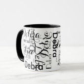 Persoonlijke benaming Typografie Mok (Voorkant links)