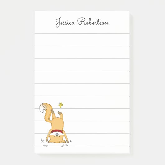 Persoonlijke benaming van Cute Fox en Butterfly Post-it® Notes (Voorkant)