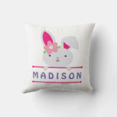 Persoonlijke benaming van Cute Girly Easter Bunny Kussen (Achterkant)