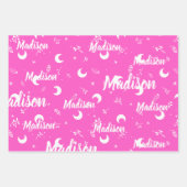 Persoonlijke benaming Vibrant Fuchsia Pink Inpakpapier Vel (Voorkant 3)