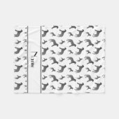 Persoonlijke benaming witte Ierse wolfhonden Fleece Deken (Voorkant (Horizontaal))