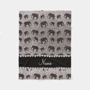 Persoonlijke benaming zilverglitterolifanten fleece deken