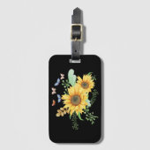 Persoonlijke benaming zonnebloempitten bagagelabel (Voorkant (verticaal))