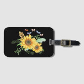 Persoonlijke benaming zonnebloempitten bagagelabel (Voorkant (horizontaal))